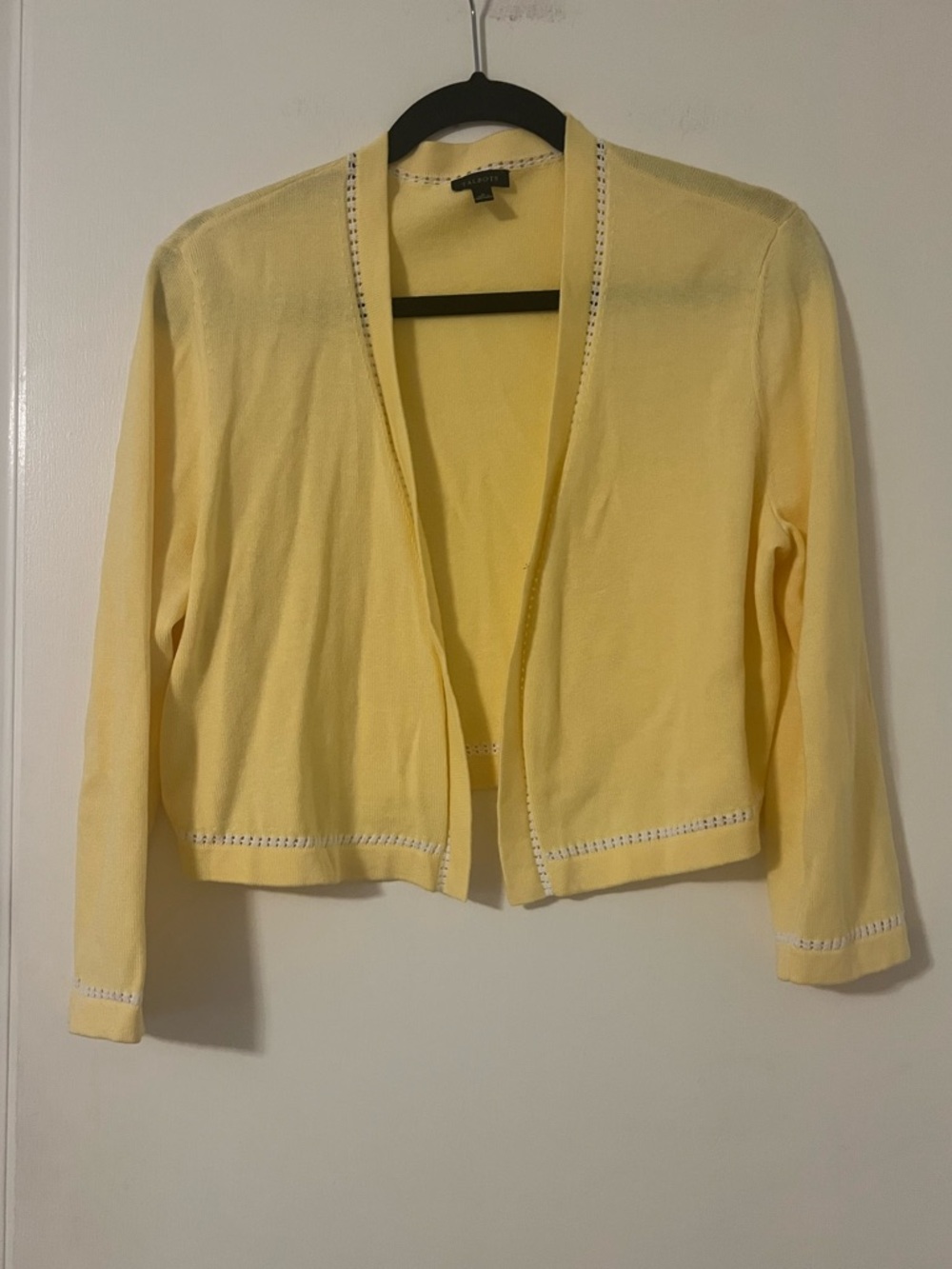 Talbots butter Yellow Women's Open Cardigan Sweater size M (B124)